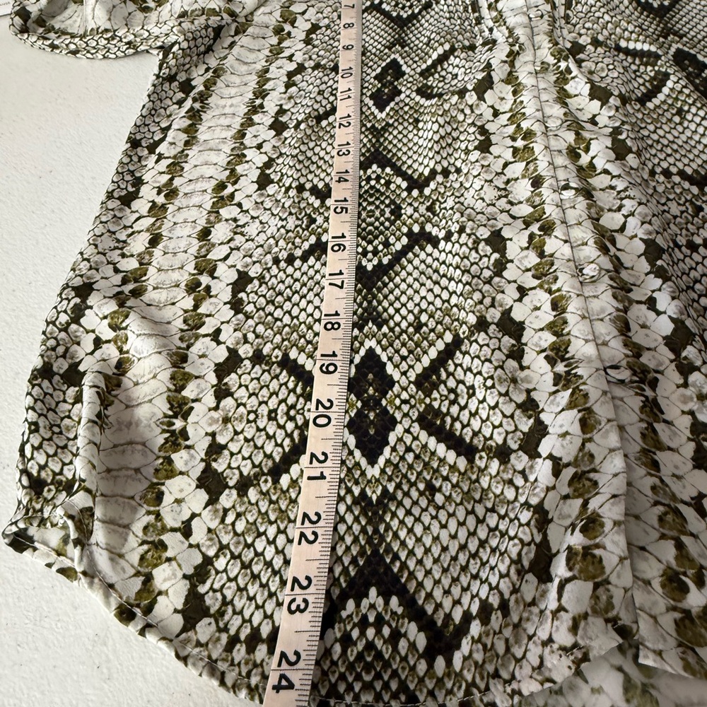 J. Crew Olive & Cream Python Print Long Sleeve To… - image 5